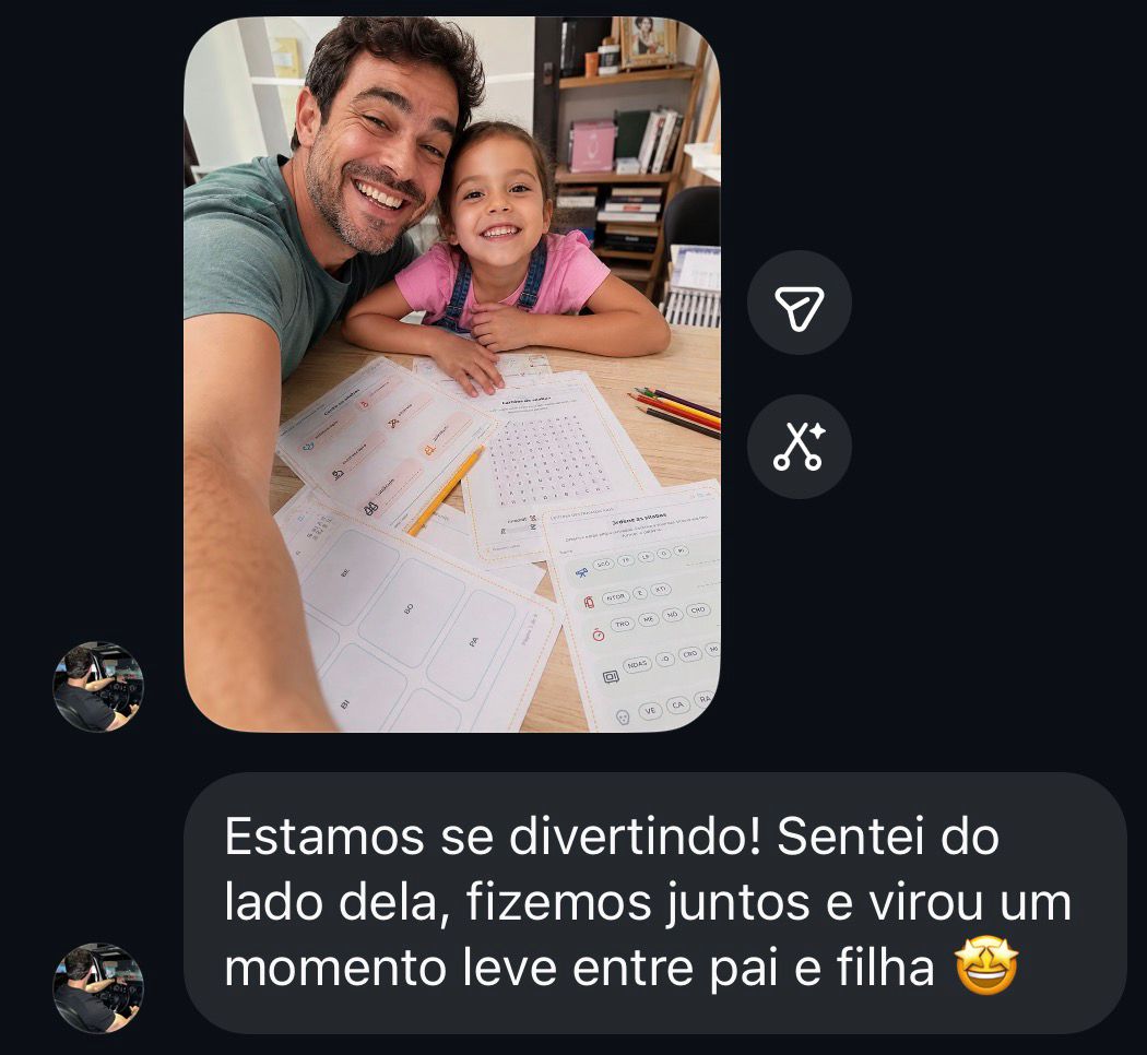 Depoimento de uma família que usa o aplicativo