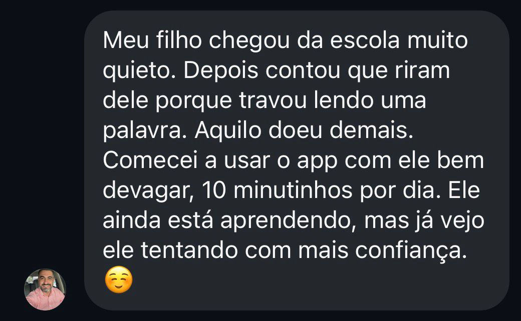 Depoimento de uma família que usa o aplicativo